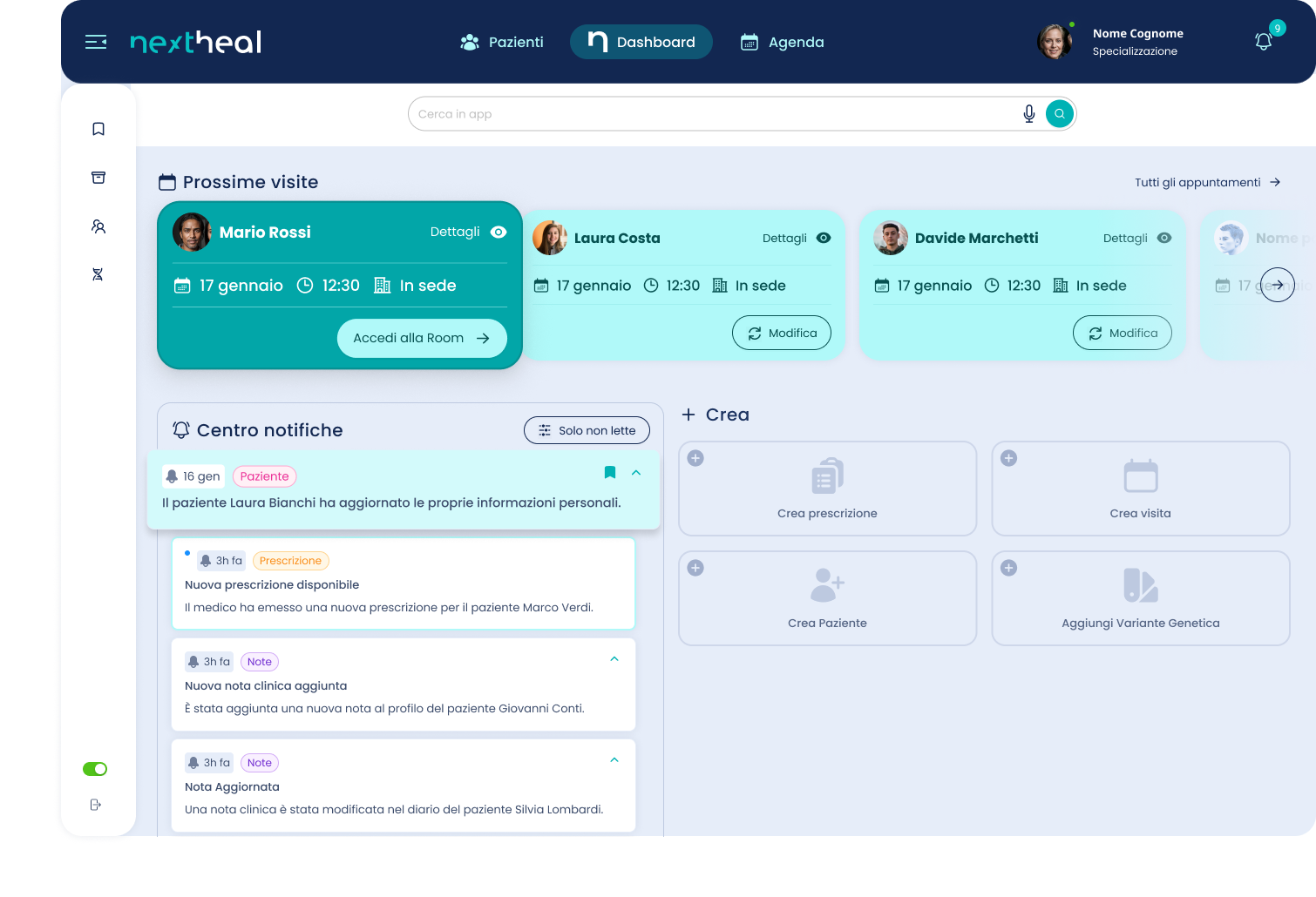 Dashboard NextHeal